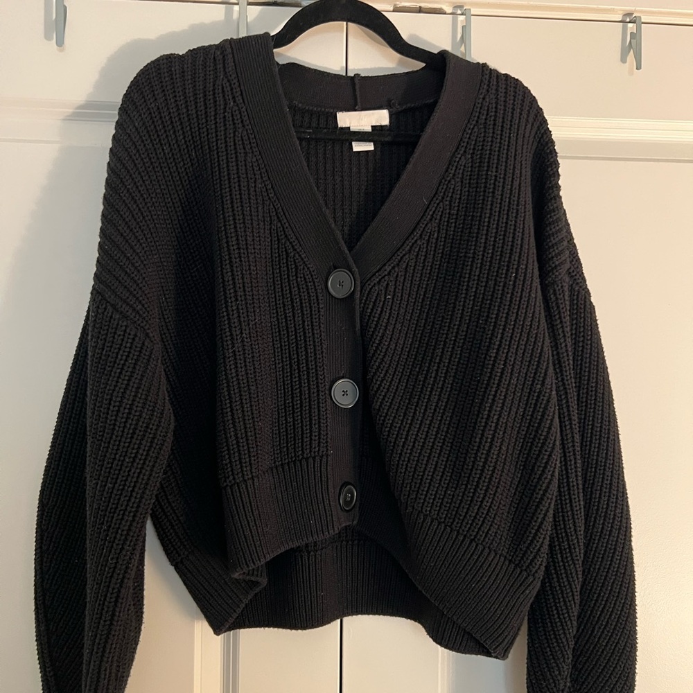 H&M Rib-knit sweater in black | small
